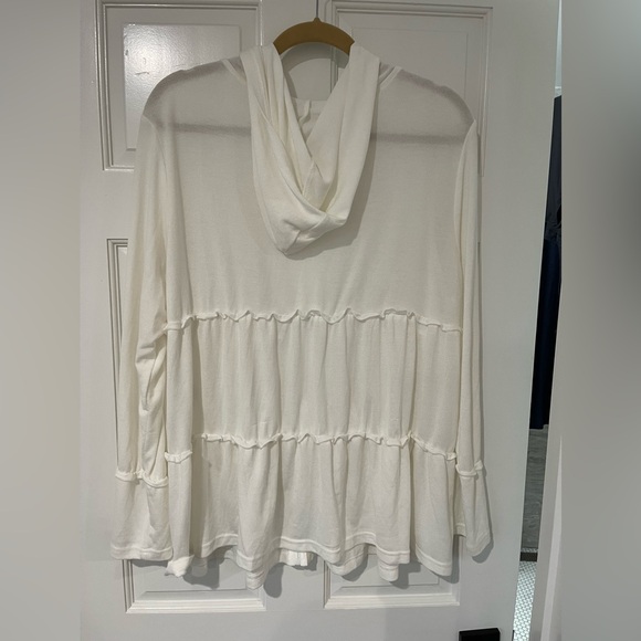 White hooded zip cardigan, XXL - Picture 2 of 4